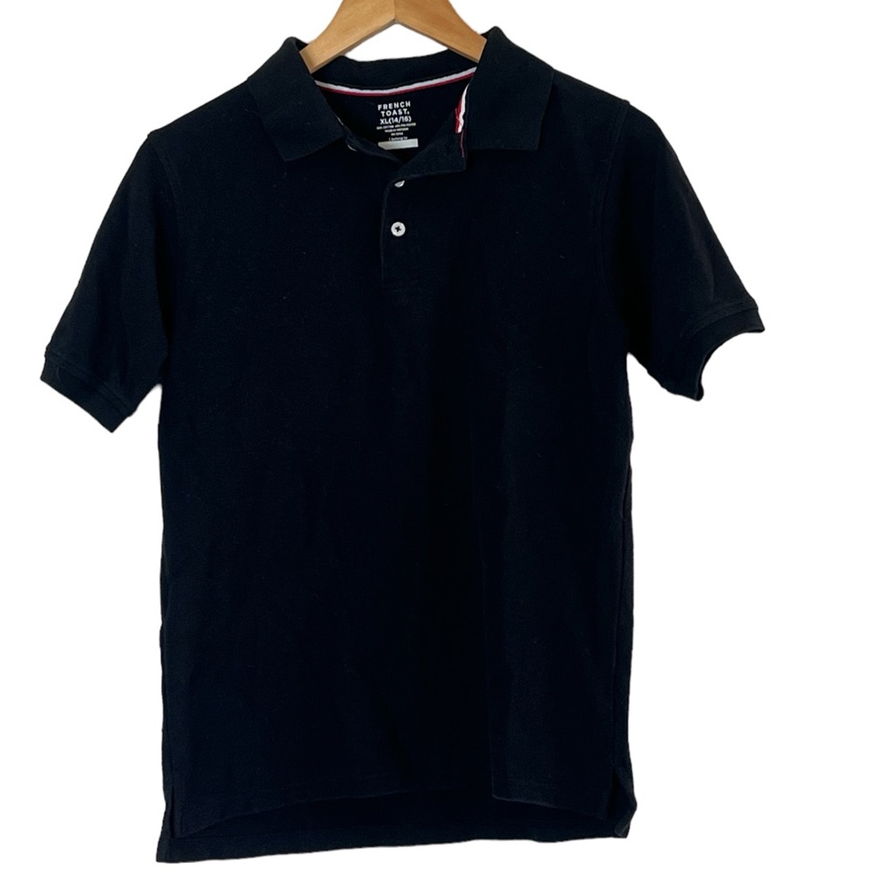 French Toast | Black shirt sleeve cotton polo uniform shirt size 14/16 XL